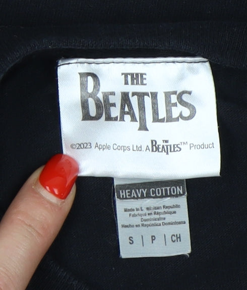 The Beatles Unisex Black T-Shirt, Size S, Music Theme