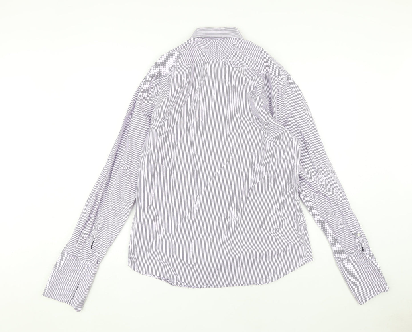 Jeff Banks Men's Purple Striped Formal Dress Shirt 15.5
