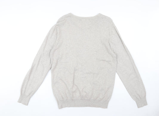 Jeff Banks Men's Beige V-Neck Pullover Jumper M