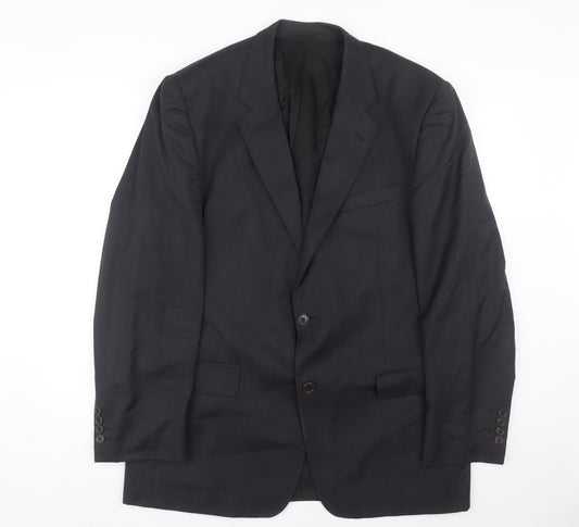 Jaeger Men's Black Wool Blazer, Size 44R Formal Jacket