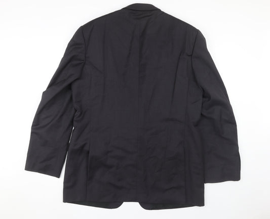 Jaeger Men's Black Wool Blazer, Size 44R Formal Jacket