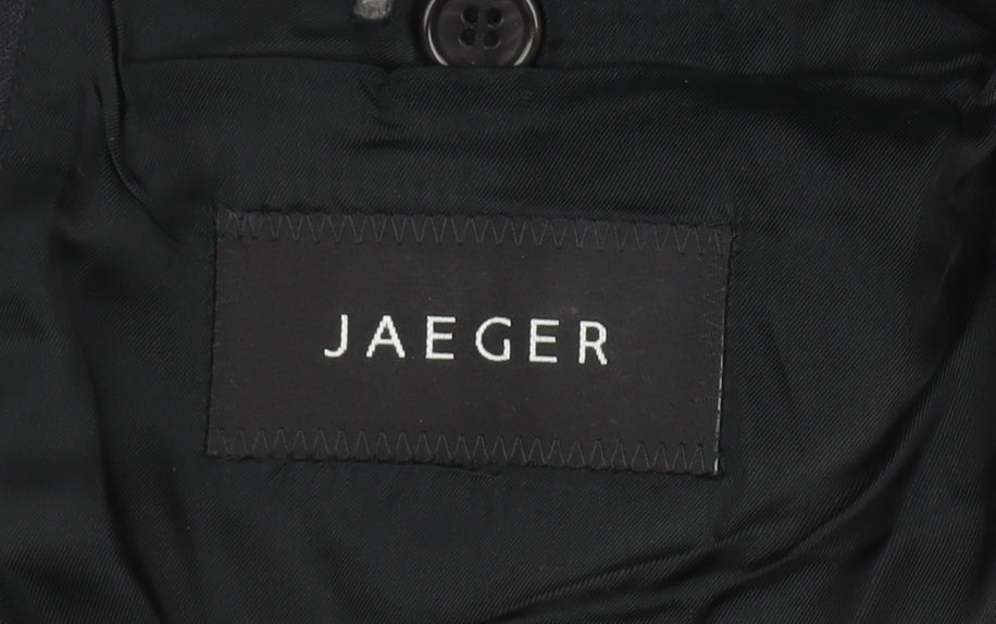 Jaeger Men's Black Wool Blazer, Size 44R Formal Jacket