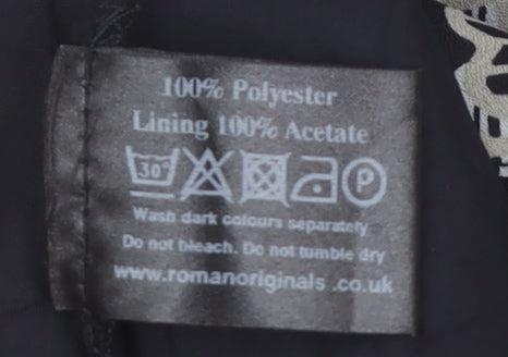 Brand and care label for Roman Originals Floral Blouse Black, size 12, Women's Casual