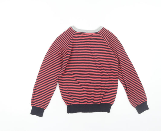 Cotton On Kids Boys Red Striped Pullover Jumper 8 Years