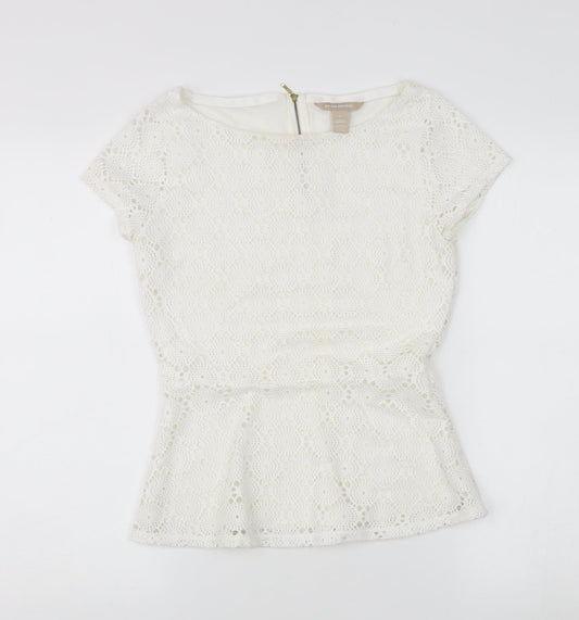Womens UK Size 2 Banana Republic White Polyester Blend Blouse