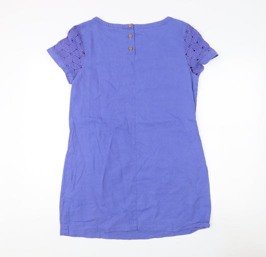 White Stuff Blue Linen Shift Dress, Size 10, Women's Casual Wear