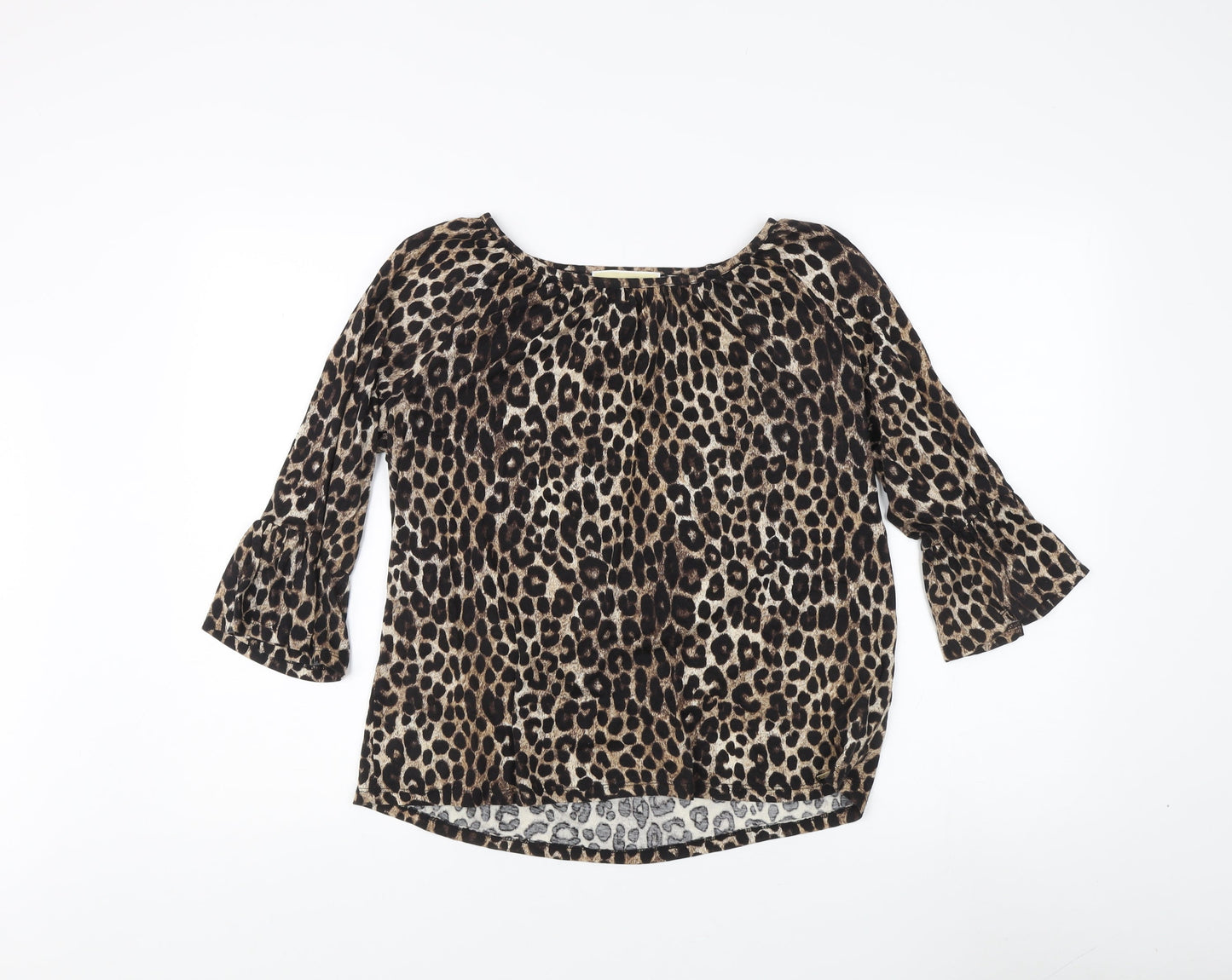 Michael Kors Women's Animal Print Top Brown M