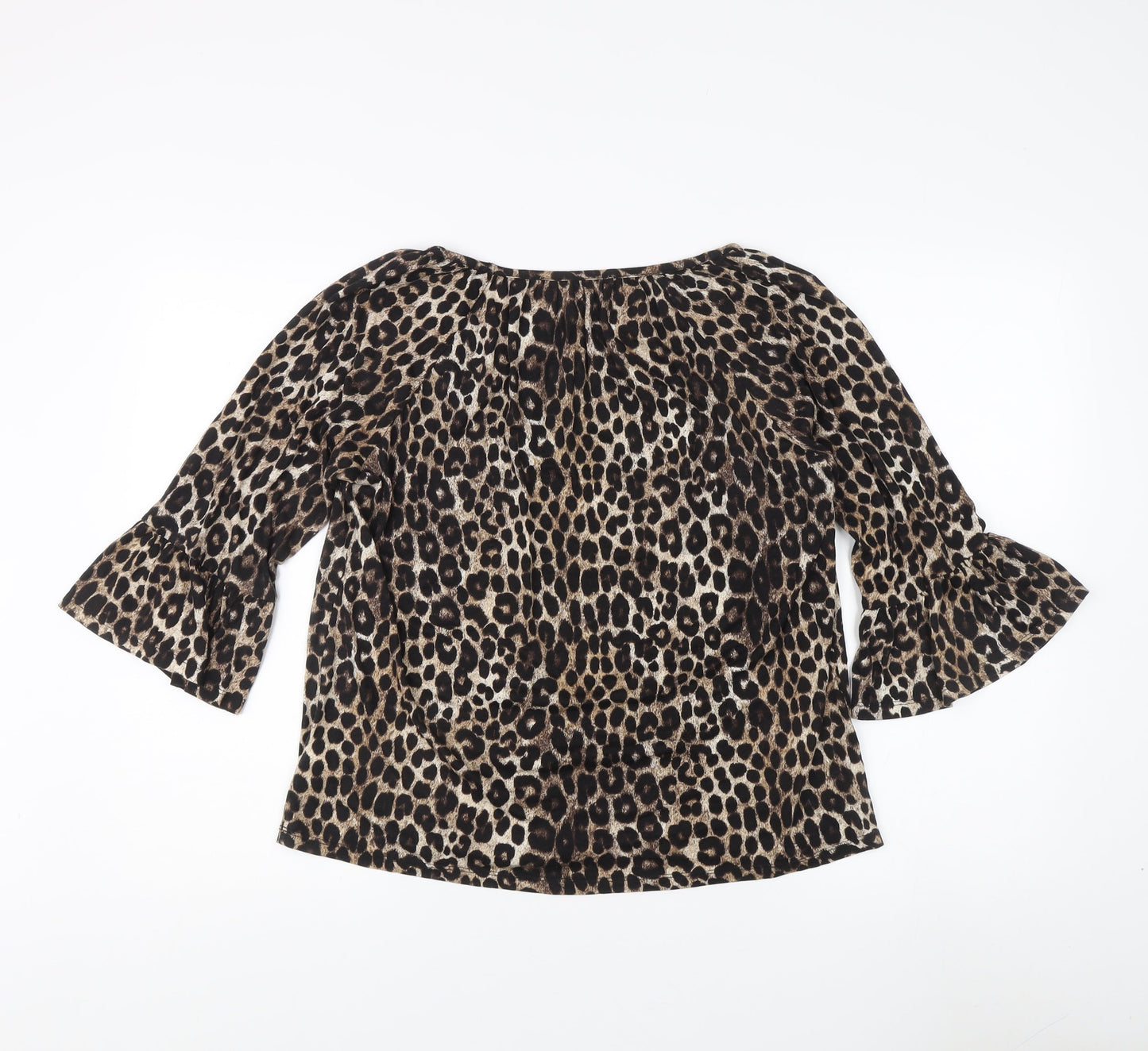 Michael Kors Women's Animal Print Top Brown M
