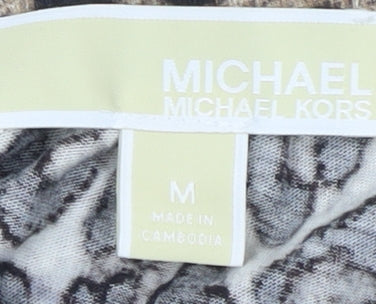 Michael Kors Women's Animal Print Top Brown M