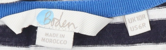 Boden Women's Black Striped T-Shirt Dress Size 10