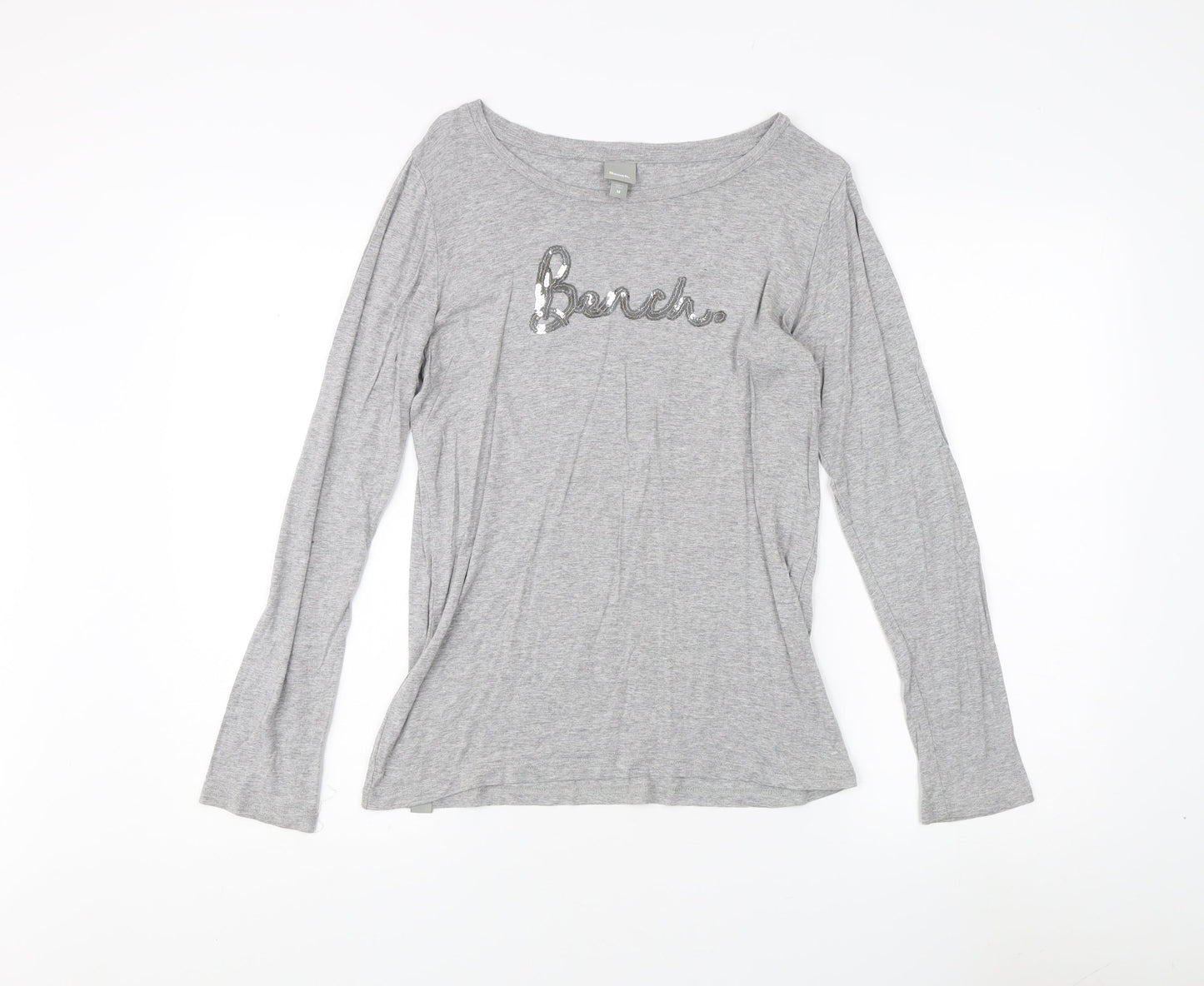 Bench Women's Grey Long Sleeve Casual T-Shirt M