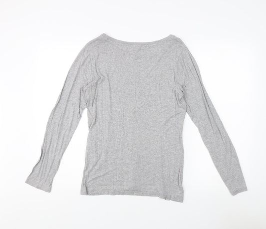 Bench Women's Grey Long Sleeve Casual T-Shirt M