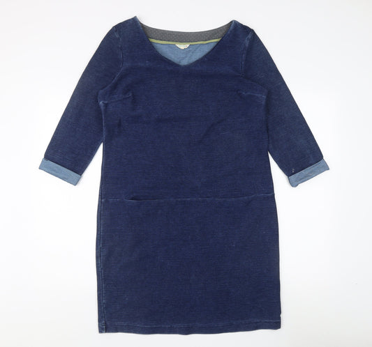 White Stuff Women's Blue Shift Dress Size 12 Casual