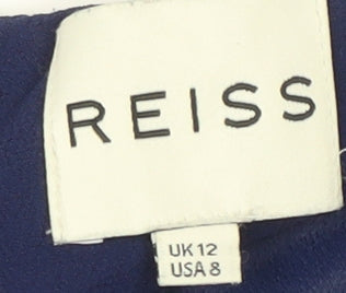 Reiss Women's Blue Tunic Blouse, Size 12, Relaxed Fit