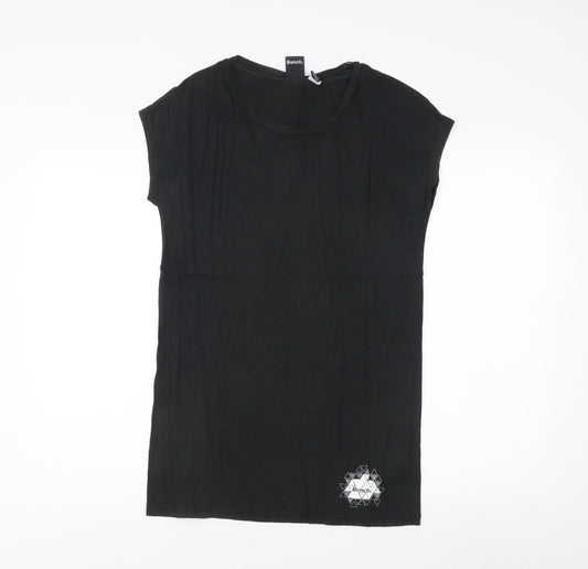 Womens UK Size S Bench Black Cotton Blend T-Shirt