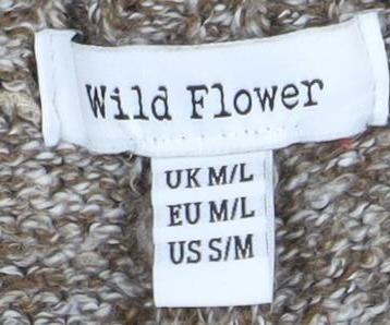 Brand and care label for Wild Flower Women's Grey Wide-Leg Trousers M/L