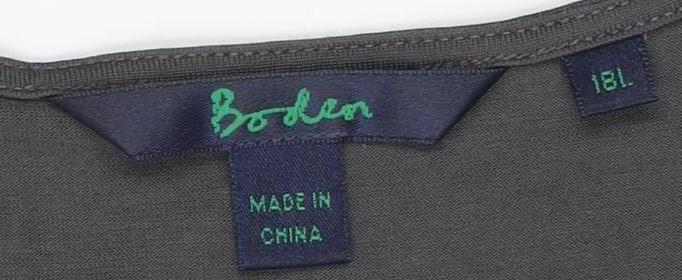 Boden Women's Black Grey Wrap Dress, Size 14, 3/4 Sleeve