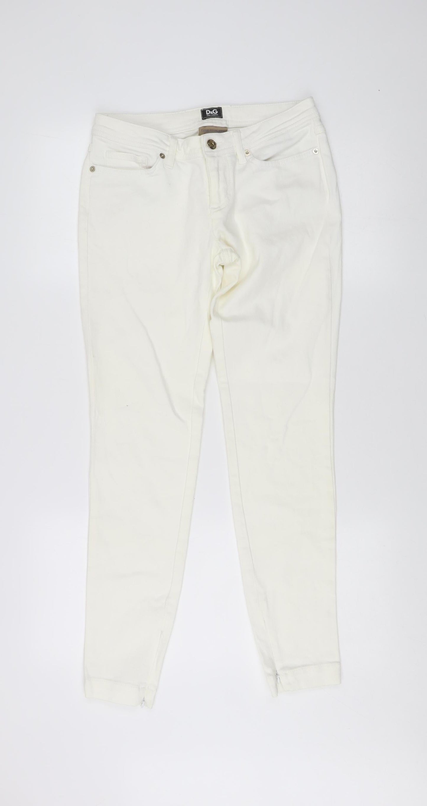 Dolce & Gabbana Women's White Skinny Jeans Size 26