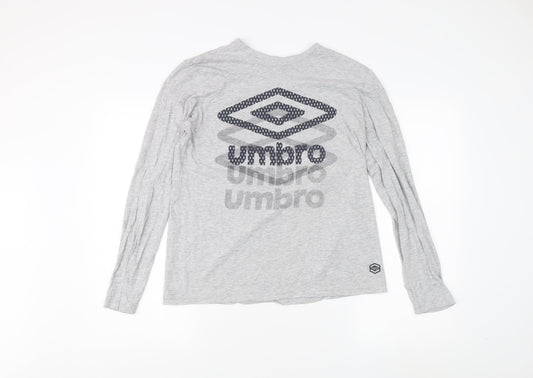 Umbro Men's Grey Long Sleeve T-Shirt M
