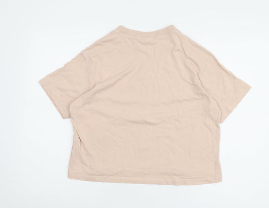 Champion Beige Unisex Medium Basic T-Shirt Casual