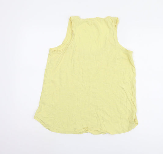 FatFace Women's Yellow Cotton Tank Top Size 12