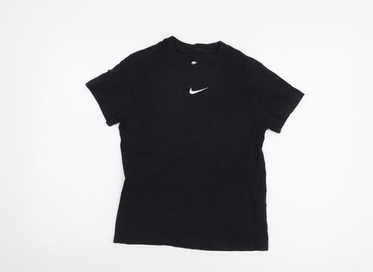 Nike Boys Black T-Shirt M Size Relaxed Fit Casual Logo