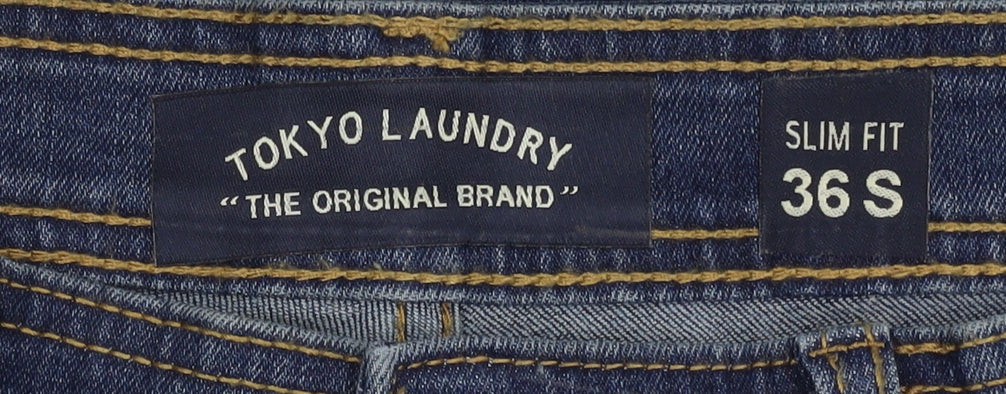 Tokyo Laundry Men's Blue Slim Fit Straight Jeans 36