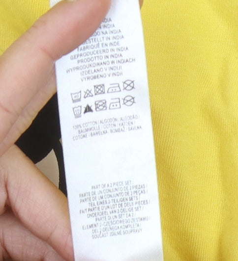 Disney Mickey Mouse Yellow T-Shirt L Unisex Long Sleeve