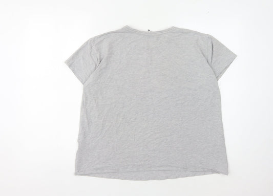 Womens UK Size 10 Threadbare Grey Cotton Blend T-Shirt