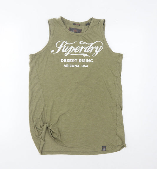 Superdry Green Medium Tank Top Sleeveless Crew Neck