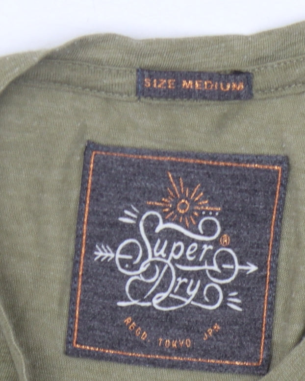 Superdry Green Medium Tank Top Sleeveless Crew Neck