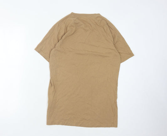 Boss Men's Beige Slim Fit Logo T-Shirt S