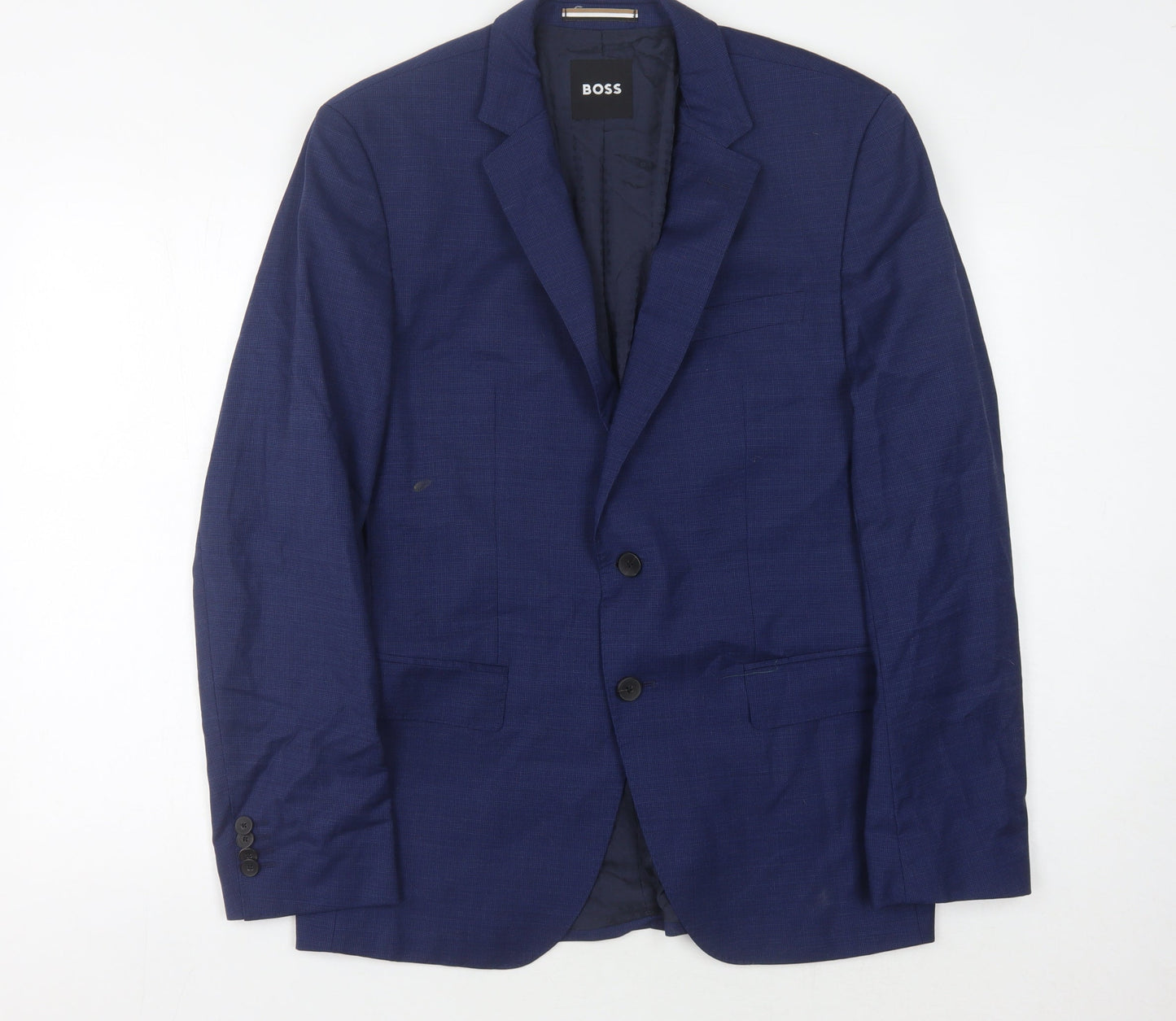 BOSS Men's Blue Blazer Jacket, Size 40R Classic Style