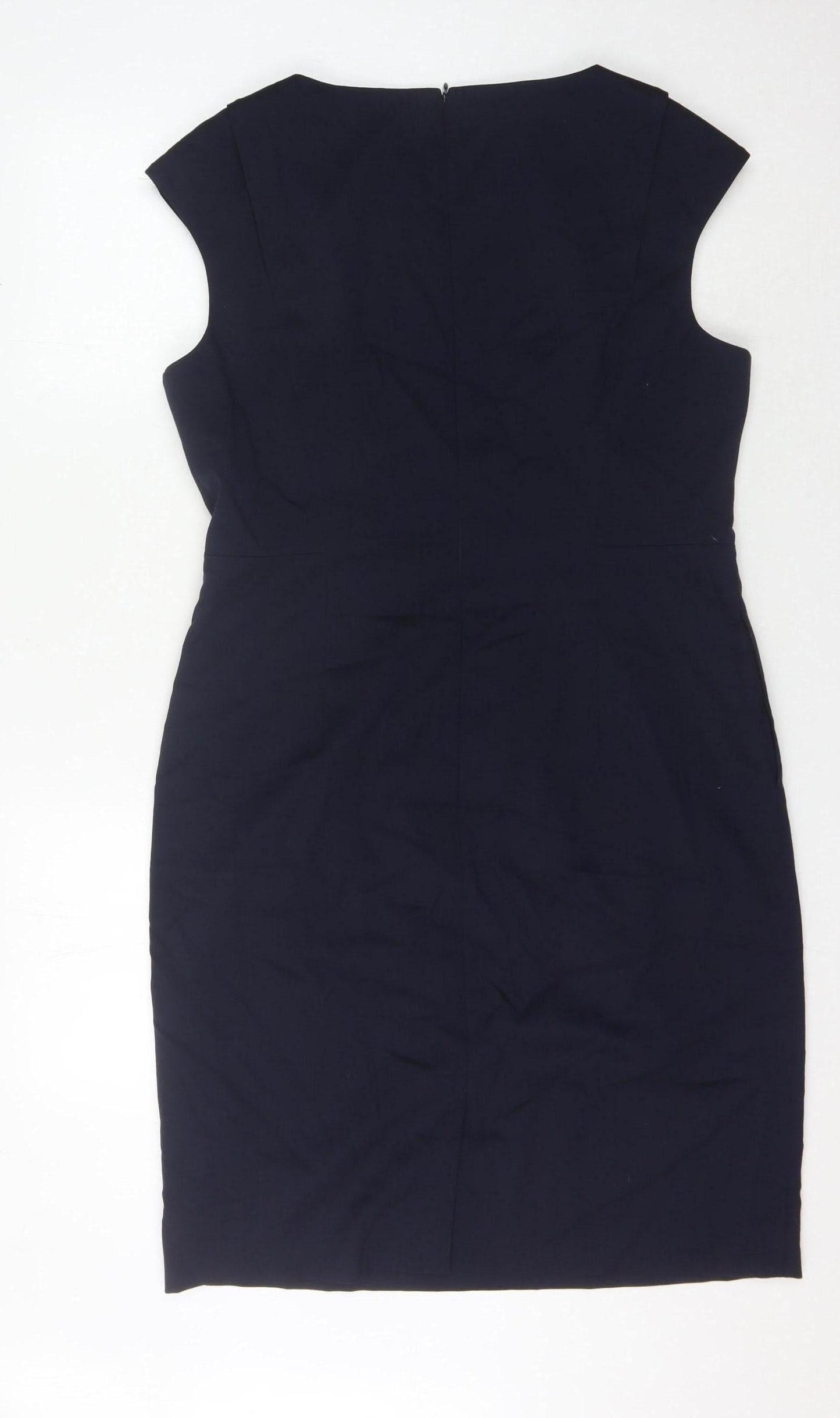 Jaeger Women's Black Sheath Dress Size 14 Sleeveless