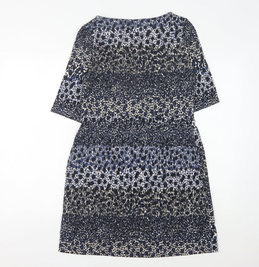 Boden Women Blue Animal Print Dress Size 12