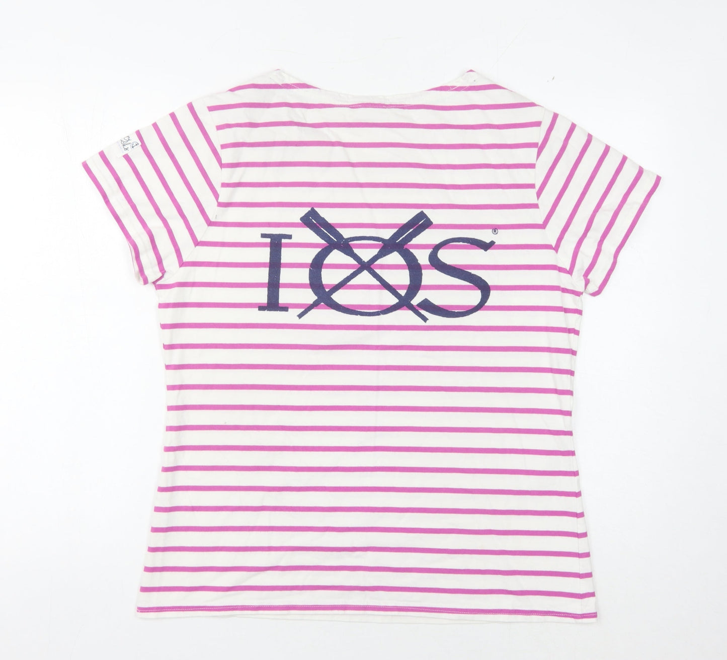 Lazy Jacks Women's Multicoloured Striped T-Shirt Size 16