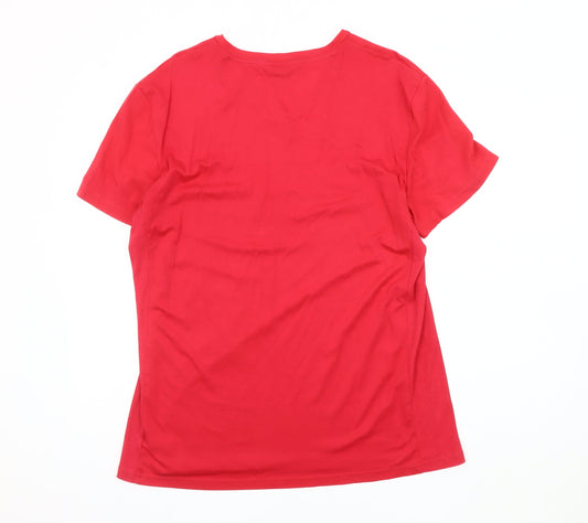 Calvin Klein Men's Red V-Neck T-Shirt XL