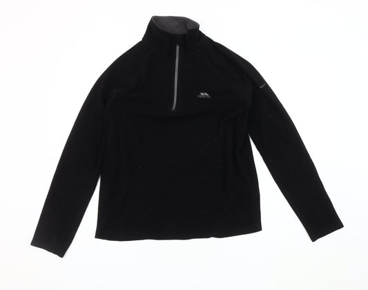 Trespass Men's Black Fleece 1/4 Zip Sweatshirt S