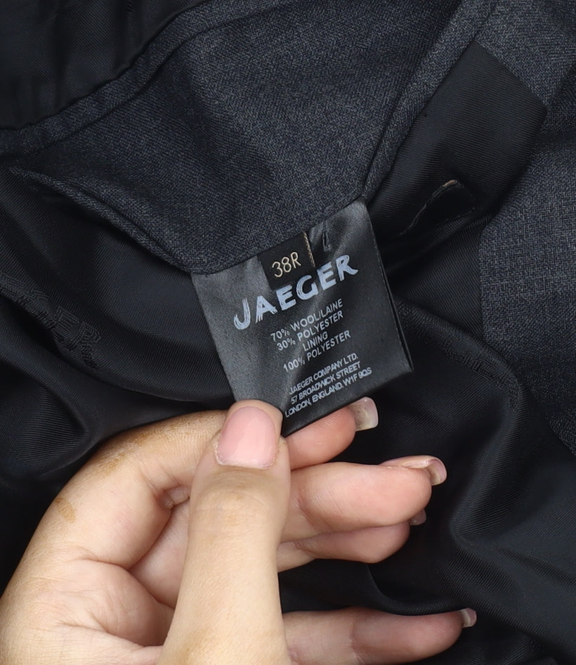 Jaeger Men's Grey Regular Fit Blazer 38R Jacket