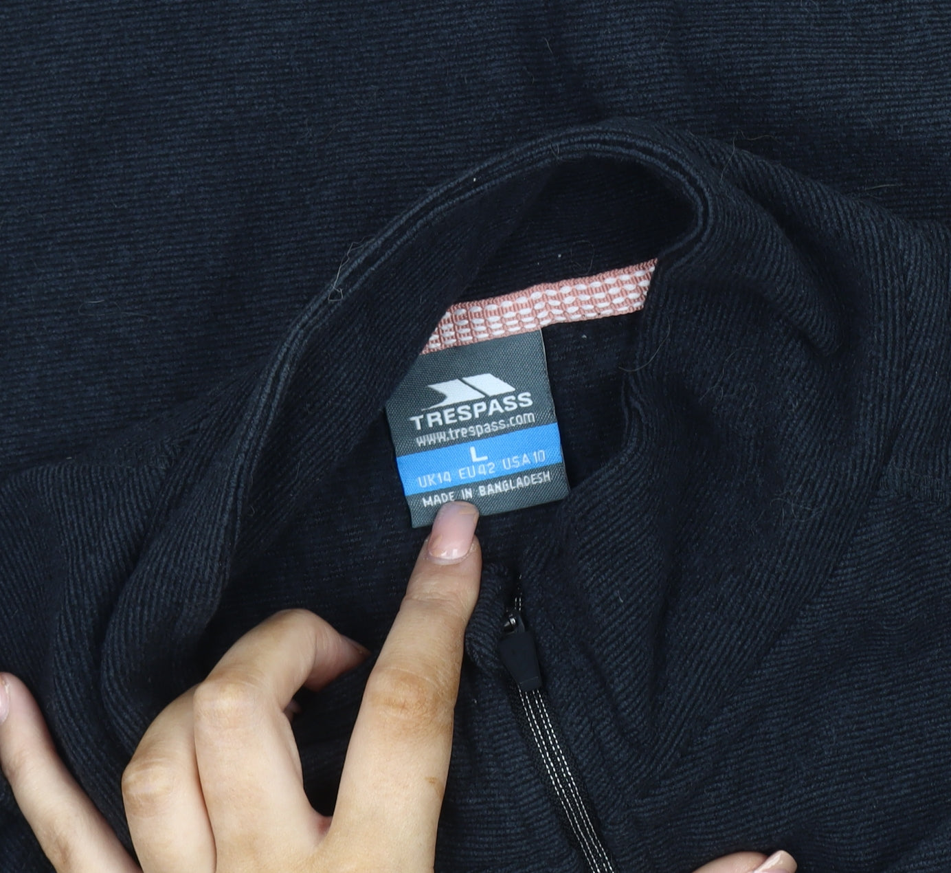 Trespass Women's Black Fleece Pullover Sweatshirt - L