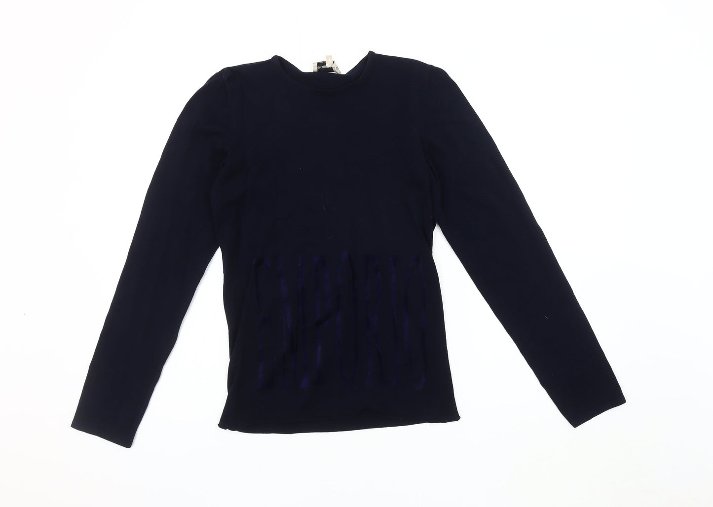 Emporio Armani Women's Blue Crew Neck Jumper Size 24