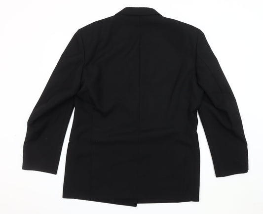 Moss Bros Men's Black Double-Breasted Suit Jacket 42R