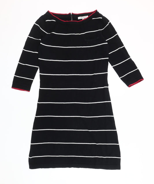 Laura Ashley Women's Black Striped Shift Dress UK 8