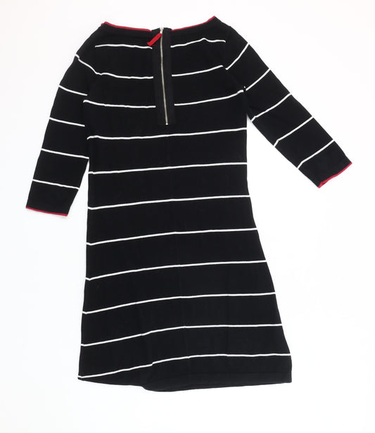 Laura Ashley Women's Black Striped Shift Dress UK 8