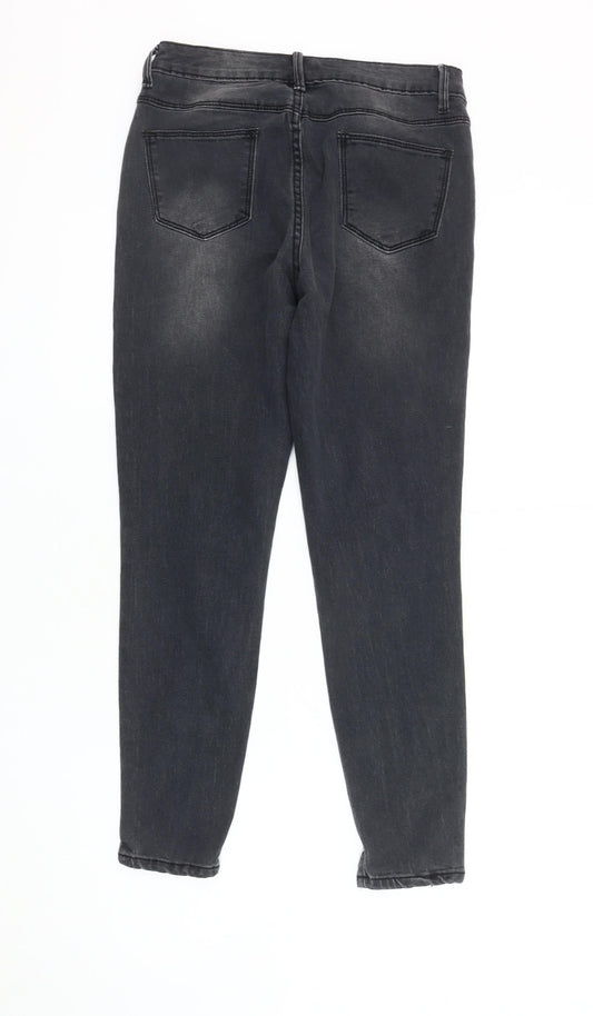 Fearlesss Women's Black Skinny Distressed Jeans Size 10