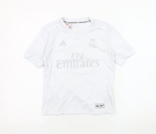 Adidas Boys White Football Jersey 4-5Yrs Short Sleeve