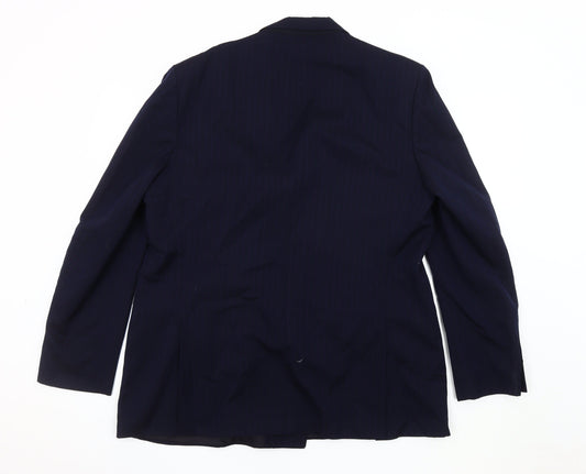 Van Heusen Men's Blue Striped Blazer, 46R, Formal