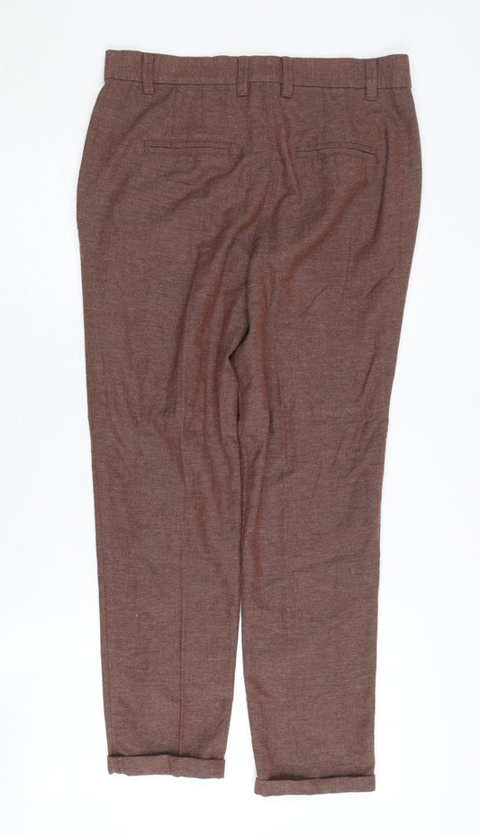Next Women's Brown Pleated Trousers Size 8