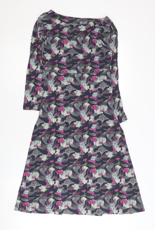 White Stuff Women's Multicoloured V-Neck Dress Size 8