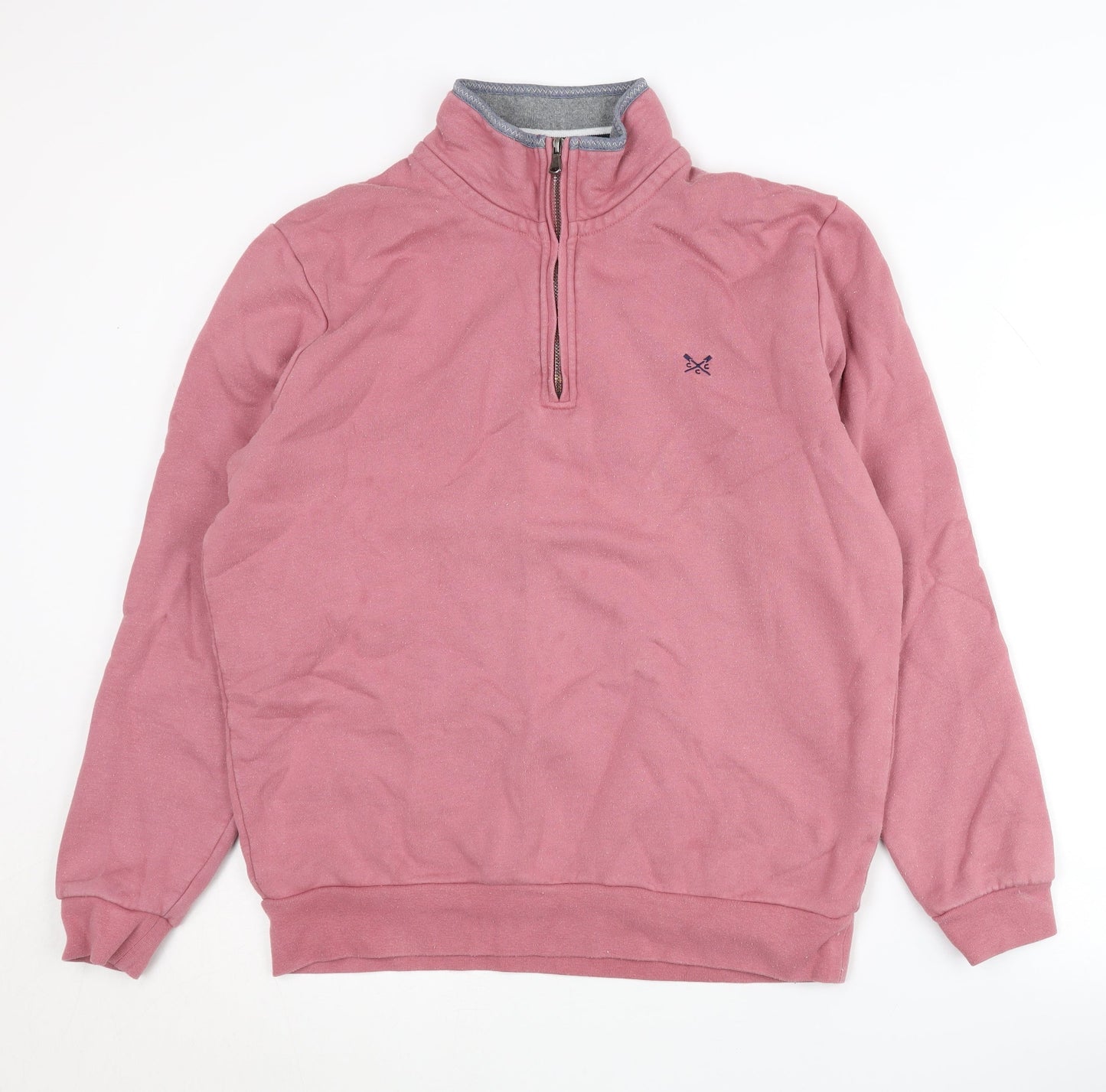Crew Clothing Men's Pink 1/4 Zip Sweatshirt M